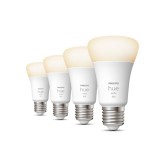 Philips Hue White E27 LED fényforrás négyes csomag, 4xE27, 9W, 806lm, 2700K melegfehér, 8719514319141