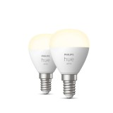 Philips Hue White P45 E14 kisgömb LED dupla csomag, 2xE14, 5,7W, 470lm, 2700K melegfehér, 8719514356771