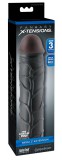 PipeDream X-TENSION Mega 3 - élethű péniszköpeny (22,8cm) - fekete