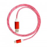 PLATINET USB-C ledes világító Kábel piros 2A 1M (PUACL1R) (125772) - Adatkábel
