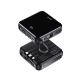 Power Bank 10000 mAh + Beépített Type-C/Lightning/Micro-USB kábel Usams PB61 fekete