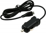 Powery Autós töltő kábel Micro USB 1A fekete Nokia Asha 301 DUAL SIM