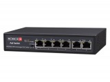 PROVISION-ISR PoE switch, CCTV rendszerekhez, 4+2 portos,  10/100Mbps, 4 letöltési port 4x100Mbps, PoE IEEE 802.3af/at, 2 feltöltési port 2x100Mbps