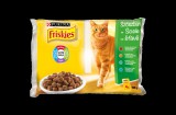 Purina FRISKIES Szószban Marhával/Csirkével/Tonhallal/Tőkehallal nedves macskaeledel 4x85g