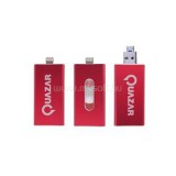 Quazar i-Storer Pendrive 128GB USB3.0+Lightning+MicroUSB (piros) (QZR-IS128-RED)