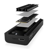 Raidsonic ICY BOX IB-180MC-C31 Külső SSD merevlemez ház Fekete M.2