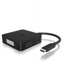 Raidsonic IcyBox IB-DK1104 4-in-1 USB Type-C video adapter Black IB-DK1104-C
