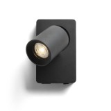 Rendl Light VOLTERA USB fali lámpa fekete 230V GU10 50W