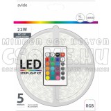 RGB LED SZALAG TÁVIRÁNYÍTÓS - 5M - AVIDE