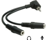 Roline 3.5mm Stereo male to 2x3.5 mm Stereo Female Black 11.09.4441-20