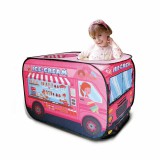 rpr Játszósátor gyerekeknek, fagylaltoskocsi mintával, textil hordozóval, 112x70x75 cm, pink
