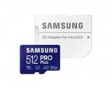 Samsung 512GB microSDXC Pro Plus (2021) Class10 U3 A2 V30 + adapterrel MB-MD512KA/EU