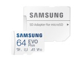 Samsung EVO PLUS (2021) MICRO SDXC 64GB + ADAPTER CLASS 10 UHS-I U1 A1 V10 (130 MB/S ADATÁTVITELI SEBESSÉG)