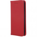 Samsung Galaxy A22 5G SM-A226B, Oldalra nyíló tok, valódi bőrtok, stand, Smart Pro, piros (109163) - Telefontok