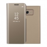 Samsung Galaxy A40 SM-A405F, Oldalra nyíló tok, hívás mutatóval, Smart View Cover, arany (utángyártott) (PSPM022642) - Telefontok