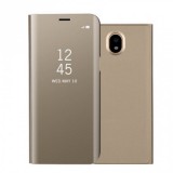 Samsung Galaxy J5 (2017) SM-J530F, Oldalra nyíló tok, hívás mutatóval, Smart View Cover, arany (utángyártott) (RS71794) - Telefontok