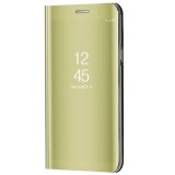 Samsung Galaxy M13 4G SM-M135F, Oldalra nyíló tok, hívás mutatóval, Smart View Cover, arany (utángyártott) (122470) - Telefontok