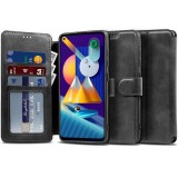 Samsung Galaxy M23 5G SM-M236B, Oldalra nyíló tok, stand, mágnes csattal, TP Wallett, fekete (124513) - Telefontok