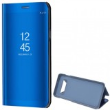 Samsung Galaxy S10 Plus SM-G975, Oldalra nyíló tok, hívás mutatóval, Smart View Cover, sötétkék (utángyártott) (RS84890) - Telefontok