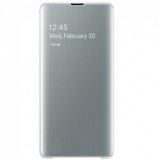Samsung Galaxy S10e SM-G970, Oldalra nyíló tok, hívás mutatóval, Clear View Cover, fehér, gyári (RS85280) - Telefontok