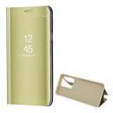 Samsung Galaxy S20 Ultra 5G SM-G988, Oldalra nyíló tok, hívás mutatóval, Smart View Cover, arany (utángyártott) (RS93531) - Telefontok