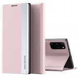 Samsung Galaxy S22 Ultra 5G SM-S908, Oldalra nyíló tok, stand, Wooze Silver Line, rózsaszín (116088) - Telefontok
