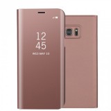Samsung Galaxy S7 Edge SM-G935, Oldalra nyíló tok, hívás mutatóval, Smart View Cover, vörösarany (utángyártott) (RS74923) - Telefontok