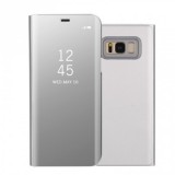 Samsung Galaxy S8 SM-G950, Oldalra nyíló tok, hívás mutatóval, Smart View Cover, ezüst (utángyártott) (RS71798) - Telefontok