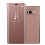 Samsung Galaxy S8 SM-G950, Oldalra nyíló tok, hívás mutatóval, Smart View Cover, vörösarany (utángyártott) (RS71821) - Telefontok