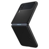 Samsung Galaxy Z Flip3 5G SM-F711B, Műanyag hátlap védőtok, Spigen Thin Fit, fekete (113487) - Telefontok