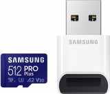 Samsung PRO PLUS (2021) MICRO SDXC 512GB CLASS 10 UHS-I U3 A2 V30 160/120 MB/S + USB 3.0 MEMÓRIAKÁRTYA OLVASÓ