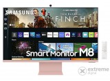 Samsung S32BM80PUU SMART 32" monitor, 4K, VA, Micro-HDMI, USB-C, Bluetooth, Wifi, távirányító, rózsaszín