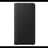 SAMSUNG tok álló (aktív FLIP, oldalra nyíló, bankkártya tartó, textil minta) FEKETE [Samsung Galaxy A7 (2018) SM-A750F] (EF-WA750PBEG) - Telefontok
