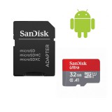 Sandisk 32GB microSDHC Ultra Class 10 UHS-I A1 (Android) + adapterrel 00186503