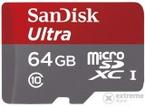 SanDisk 64GB Ultra Android microSD memória kártya, A1, Class 10, UHS-I (186504)