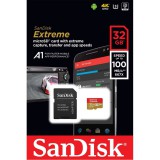 SANDISK EXTREME MICRO SDHC + ADAPTER 32GB CL10 UHS-I U3 V30 A1 (100/60 MB/s)