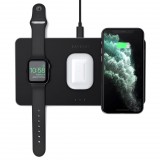 Satechi Trio vezeték nélküli töltő pad (Apple Watch, Airpods, iPhone) fekete (ST-X3TWCPM) (ST-X3TWCPM) - Vezeték nélküli töltők