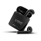 Savio TWS-02 vezeték nélküli Bluetooth fülhallgató fekete (TWS-02) - Fülhallgató