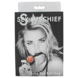 Sex&Mischief S&M - szilikon szájpecek, műbőr pánttal (piros-fekete)