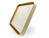 Skön Liam 36 W-os ø500 mm négyzet alakú natúr fehér, fehér-arany színű lámpa, IP20