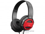 Snopy Fejhallgató - SN-101 BONNY (stereo, mikrofon, 3.5mm jack, hangerőszabályzó, 1m kábel, fekete-piros)