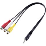 SpeaKa Professional AV Audio, Video Átalakító [1x Jack dugó, 3,5 mm-es - 3x RCA alj] Fekete (SP-8433716) - Audió kábel