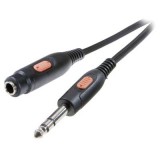 SpeaKa Professional Jack Audio Hosszabbítókábel [1x Jack-dugó, 6,35 mm-es - 1x Jack alj, 6,35 mm-es] 5.00 m Fekete (SP-7870632) - Audió kábel