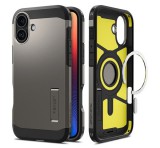 SPIGEN TOUGH ARMOR MAG műanyag telefonvédő (ütésállóság, MagSafe) SÖTÉTSZÜRKE