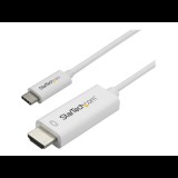 StarTech.com 6ft (2m) USB C to HDMI Cable - 4K 60Hz USB Type C DP Alt Mode to HDMI 2.0 Video Display Adapter Cable - Works w/Thunderbolt 3 (CDP2HD2MWNL) - external video adapter - VL100 - white (CDP2HD2MWNL) - HDMI