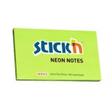 STICK N Öntapadó jegyzettömb STICK`N 76x127mm neon zöld 100 lap