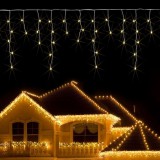 SUMKER Karácsonyi Jégcsap fényfüzér 7m hosszú melegfehér