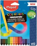 Színes ceruza készlet, háromszögletű, MAPED Color&#039;Peps INFINITY, 12 különböző szín (IMA861600)