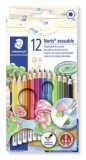 Színes ceruza készlet radírral, hatszögletű, STAEDTLER Noris Club, 12 különböző szín (TS14450NC12)