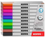 Tábla- és flipchart marker készlet, 1-3 mm kúpos, kores "k-marker", 10 különböz&#337; szín 22841